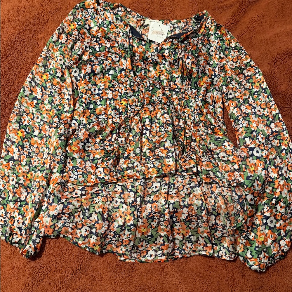Umgee Multicolor Floral Blouse NWT